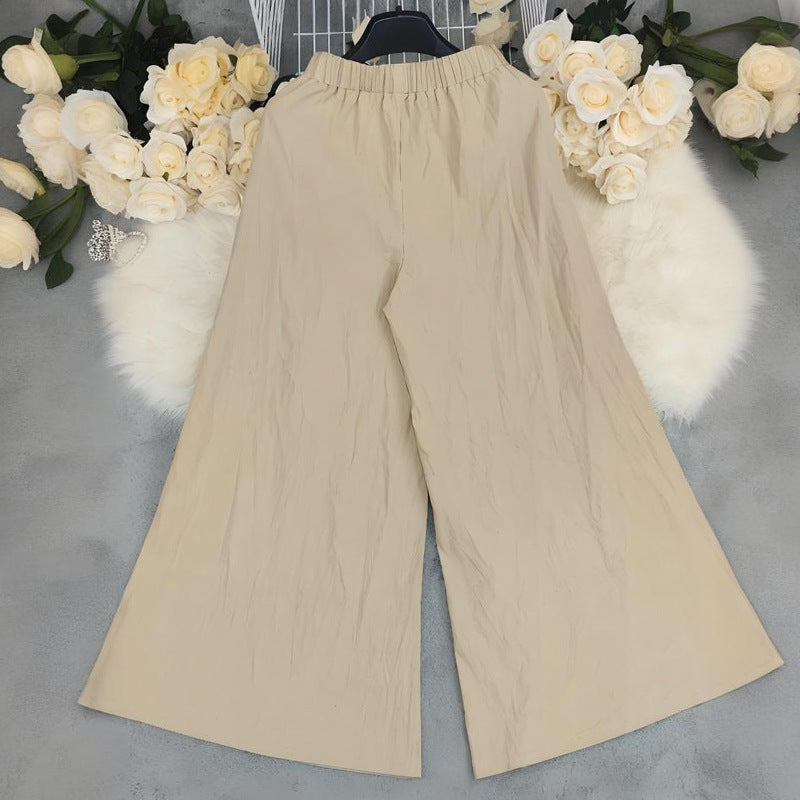 Summer Loose High Waist Wide Leg Pants Casual All Matching Pants