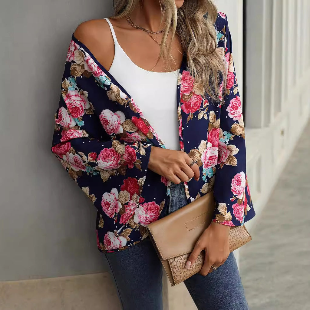 Women Clothing Best Seller Spring Autumn V neck Floral Print Bell Sleeve Women Shirt