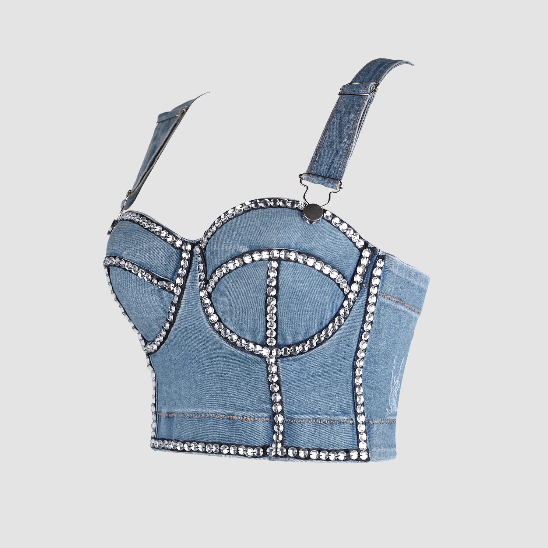 Sac bandoulière Cross Denim cousu main en losanges, lavé, bandoulière épaisse amovible, boucle de sangle arrière, vêtements d'extérieur