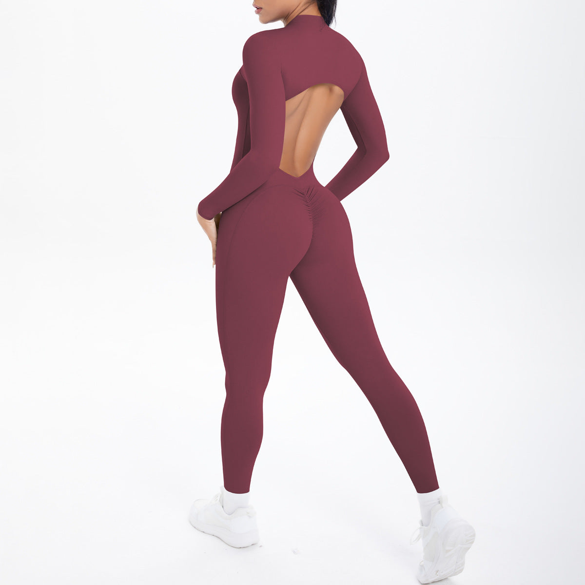 Long-Sleeved Trousers-Purplish Red