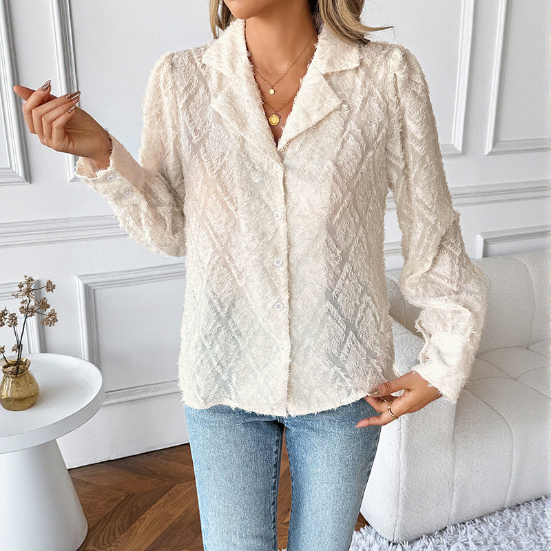 High Grade Long Sleeved Shirt Women Elegant Loose Autumn Cardigan Top