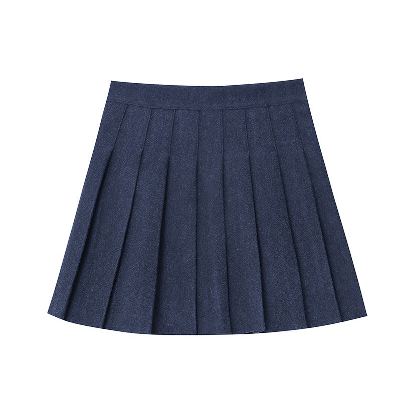 Autumn Winter Fashionable Item Woolen Thick Office High Waist A line Skirt Pleated Skirt