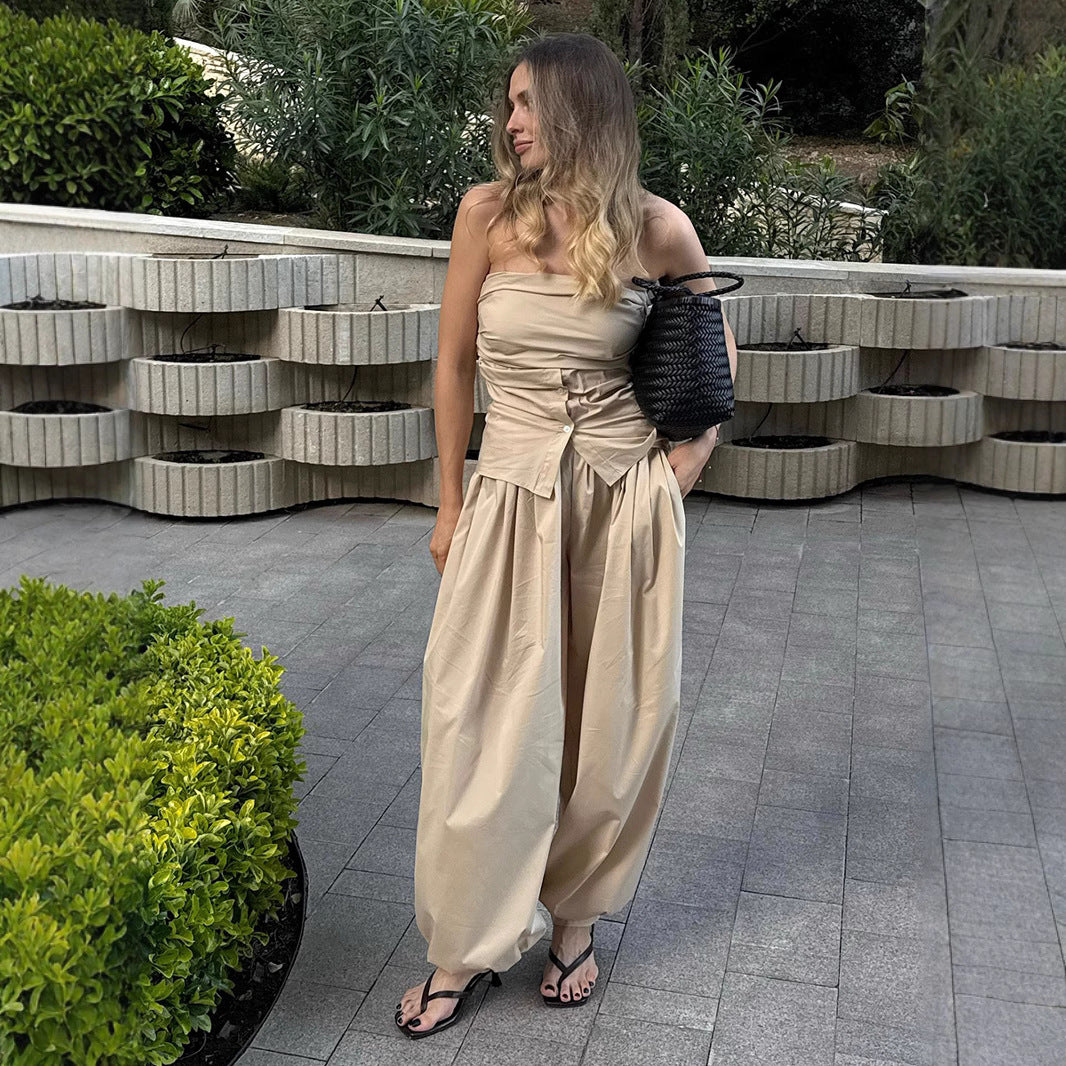 Cotton Bloomers Autumn Street Trend Casual Lazy Wide Leg Trousers Loose Bloomers Women