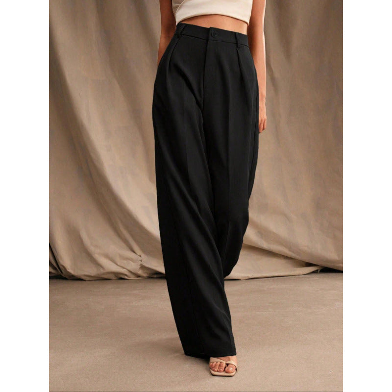 Spring Solid Color Slimming Casual Pants Niche Work Pant