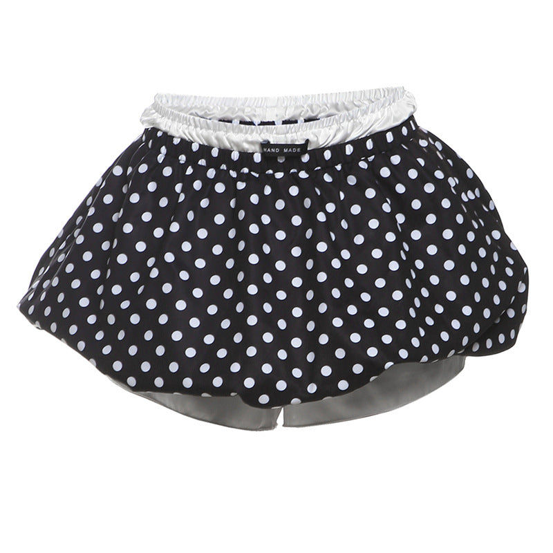 Spring Women Polka Dot Design Sexy Bud Ultra Short Skirt