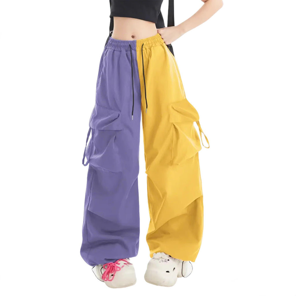 Retro Overalls Women Summer High Waist Straight Wide Leg Pants Loose Design Casual Mopping Trousers