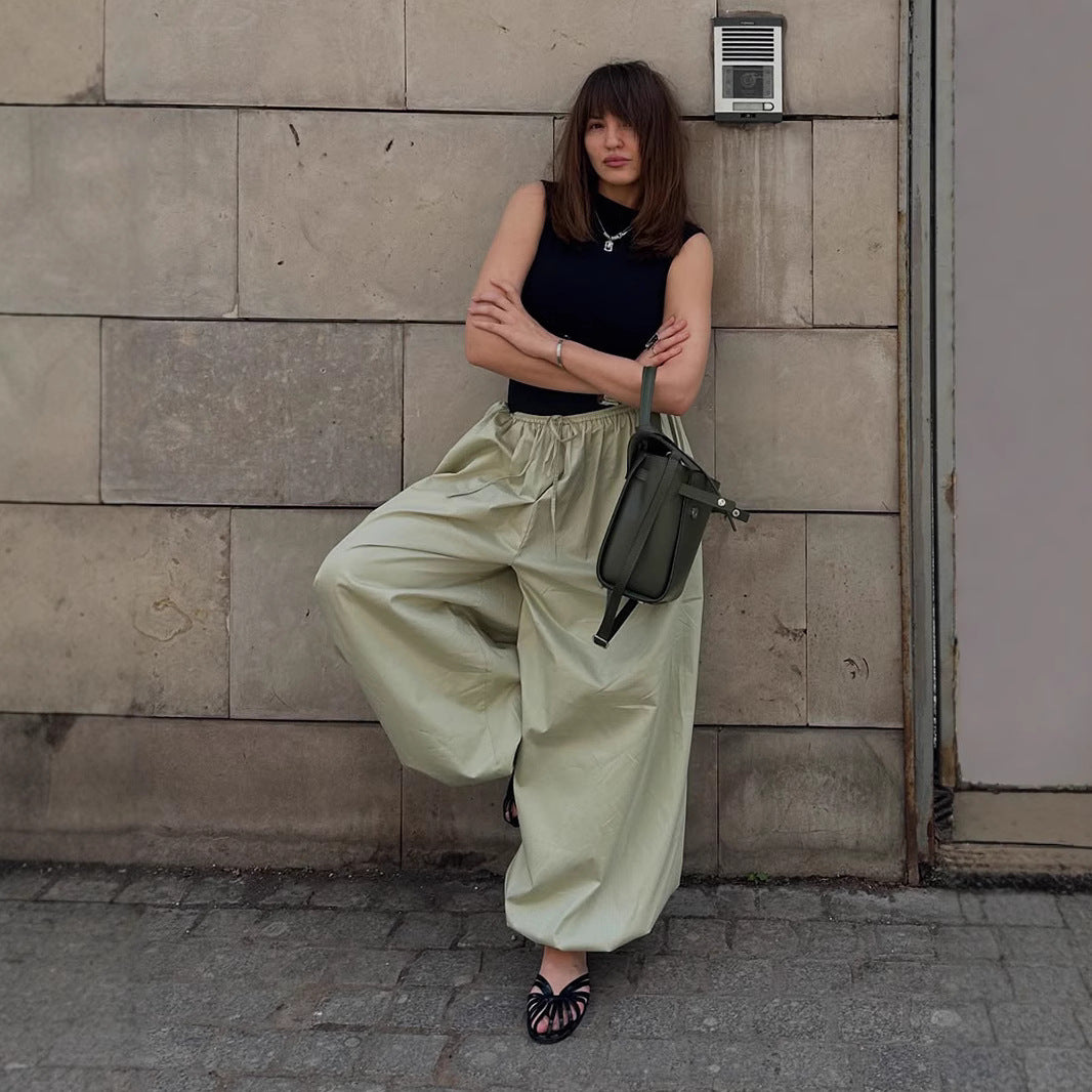 Cotton Bloomers Autumn Street Trend Casual Lazy Wide Leg Trousers Loose Bloomers Women