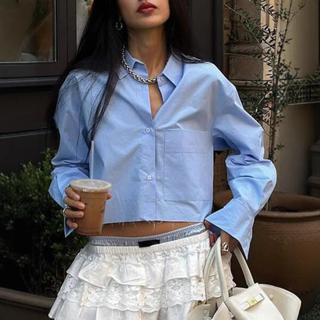 Casual Simple Solid Color Blouse Women Clothing Summer