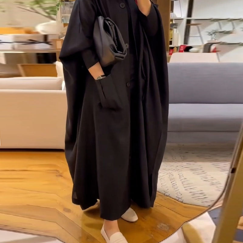 Fall Women Clothing Design Bat Loose Long Coat