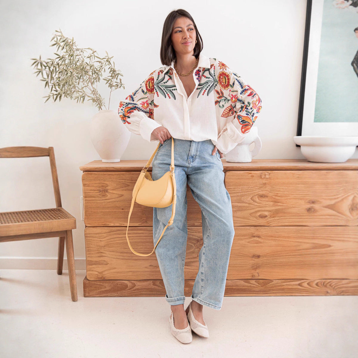 Autumn Positioning Printing Loose Casual Women Long Sleeved