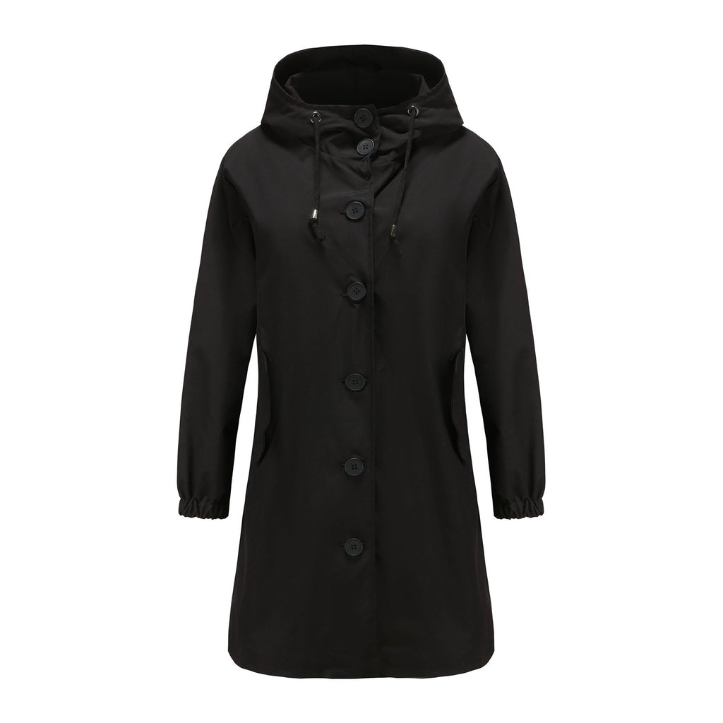Anorak imperméable automne-hiver pour femme, manteau long décontracté, grande taille, trench-coat d'extérieur