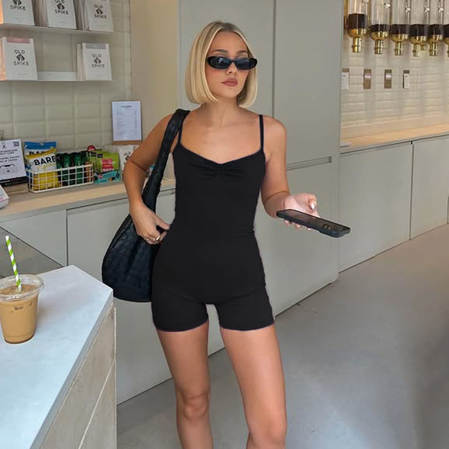 Summer Women Street Sports Solid Color Romper Corset Yoga Fitness Casual Jumpsuit