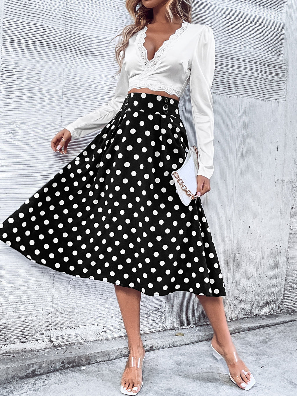 Skirt Women Clothing Corrugated Elegant Long Slim Fit A line Dress