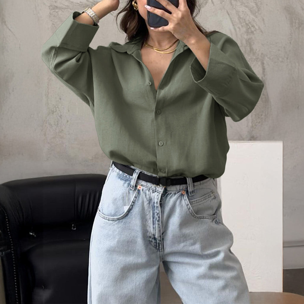 Women Clothing Autumn Elegant Baita Long Sleeve Cardigan Top Shirt