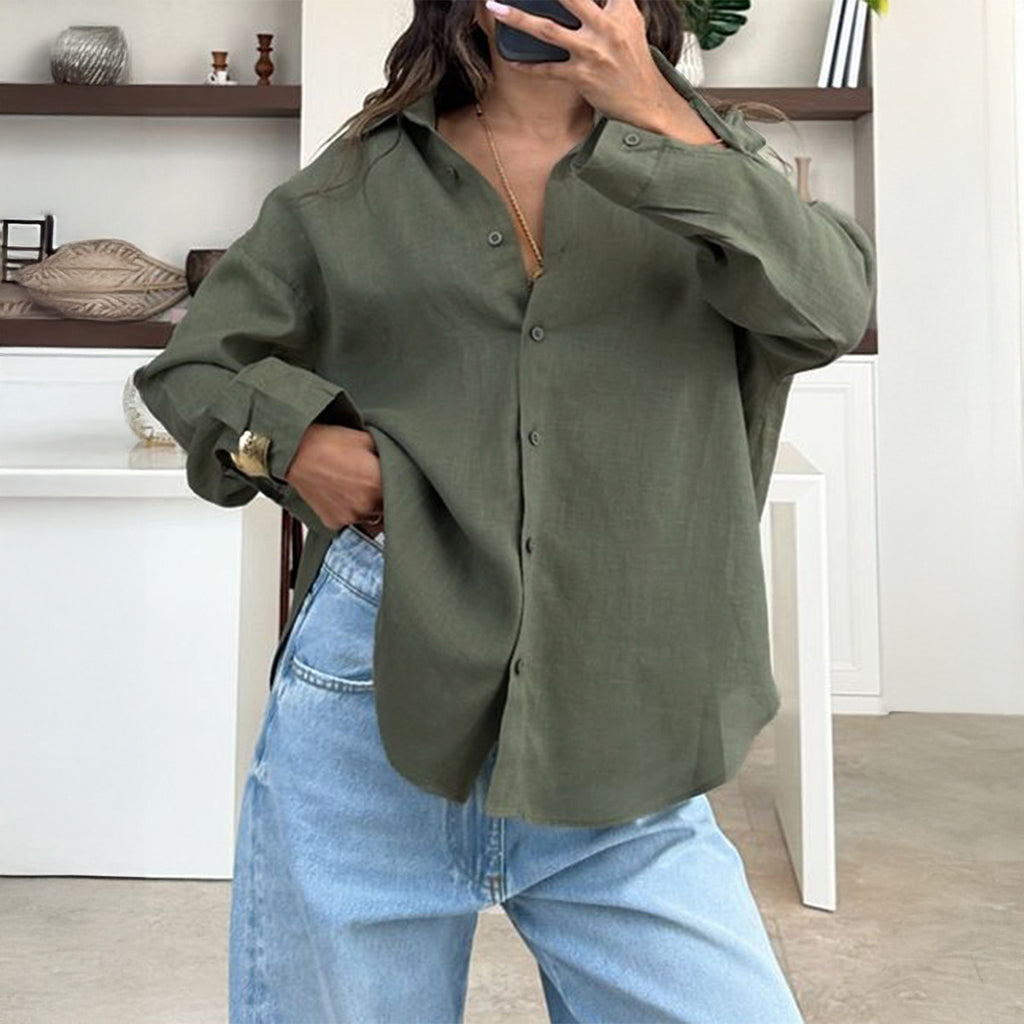 Women Clothing Autumn Elegant Baita Long Sleeve Cardigan Top Shirt