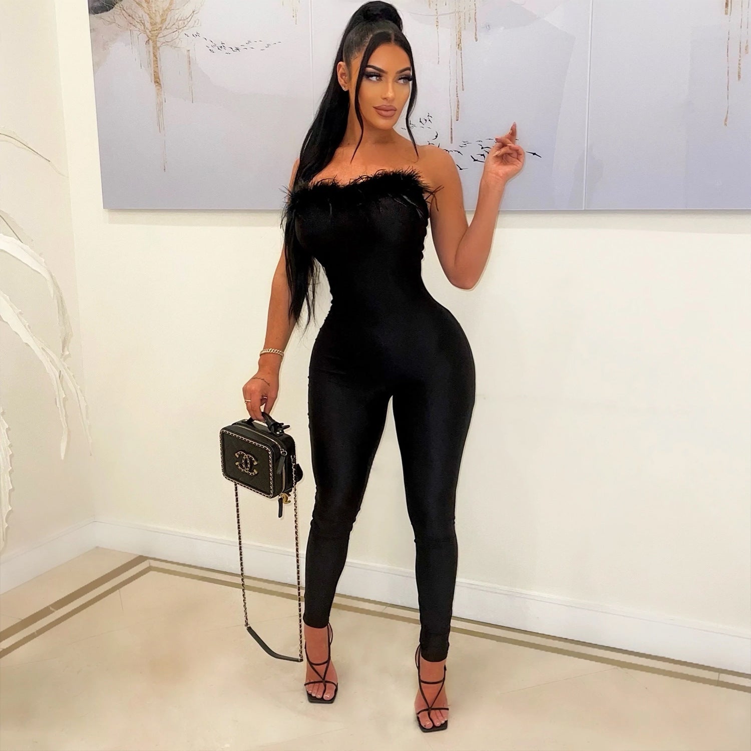 Summer Women Clothing Sexy Tight Wrapped Chest Jumpsuit Trousers for Women