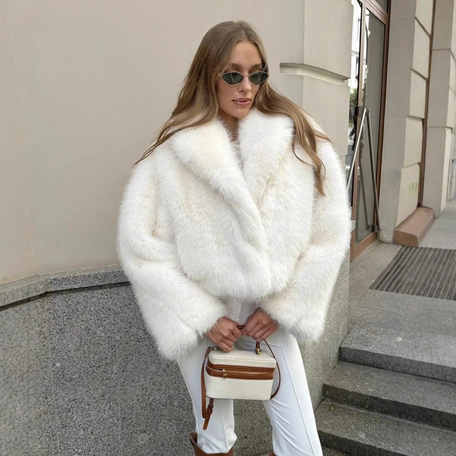 Fox Fur Jacket Women Short Autumn Winter Faux Fur Coat Young All Match Plush Women Clothing