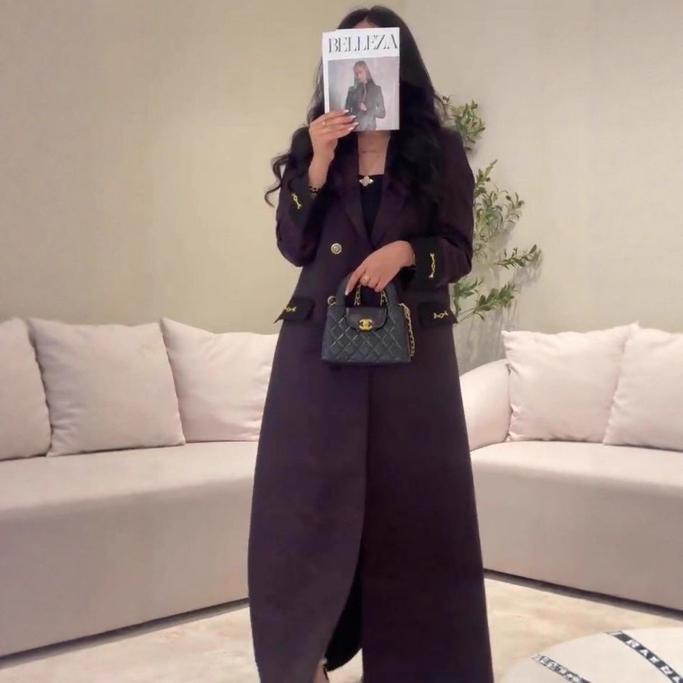 Autumn Winter British Trench Coat Women Mid Length Socialite Trench Coat