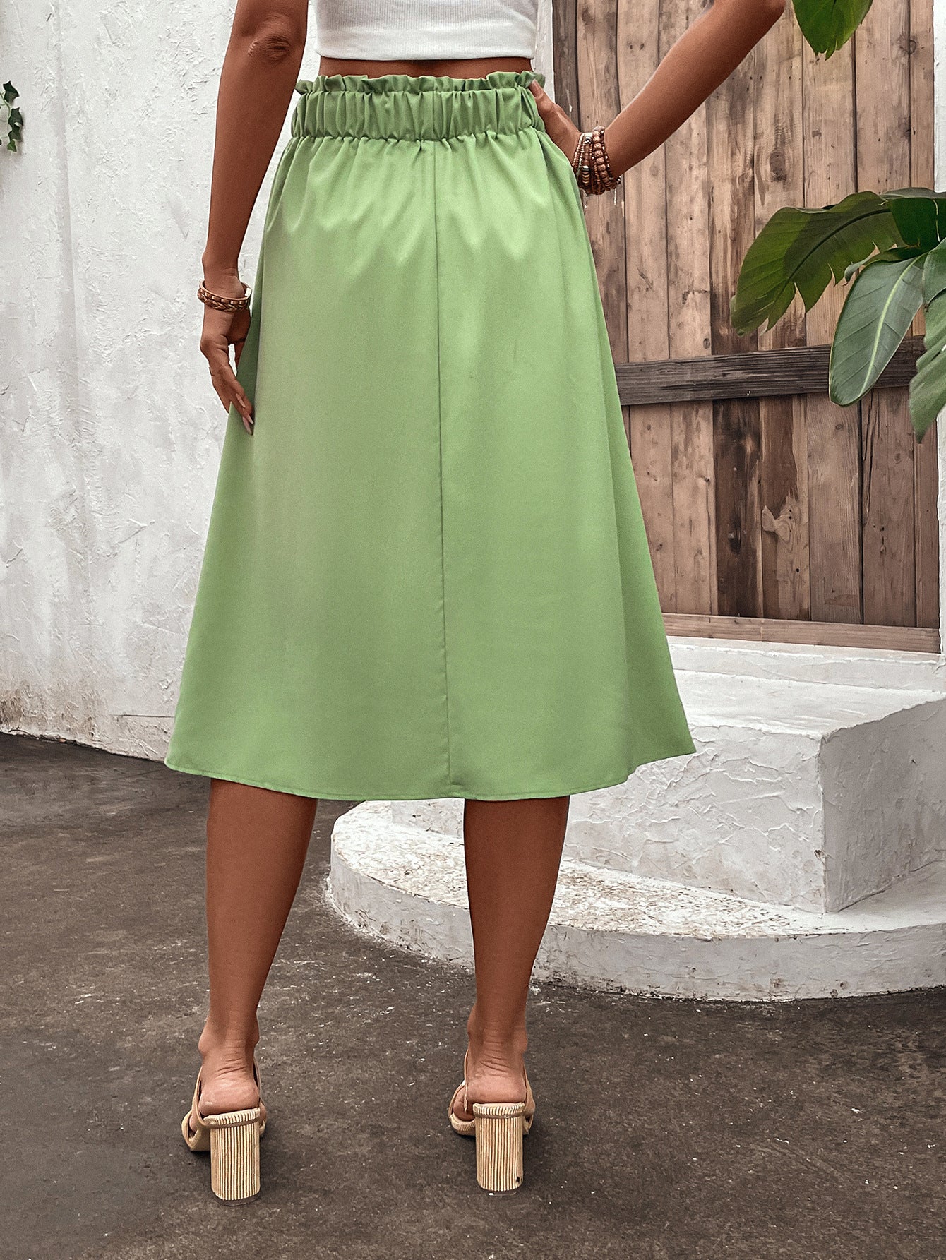 Falda Mujer Cintura Alta Casual