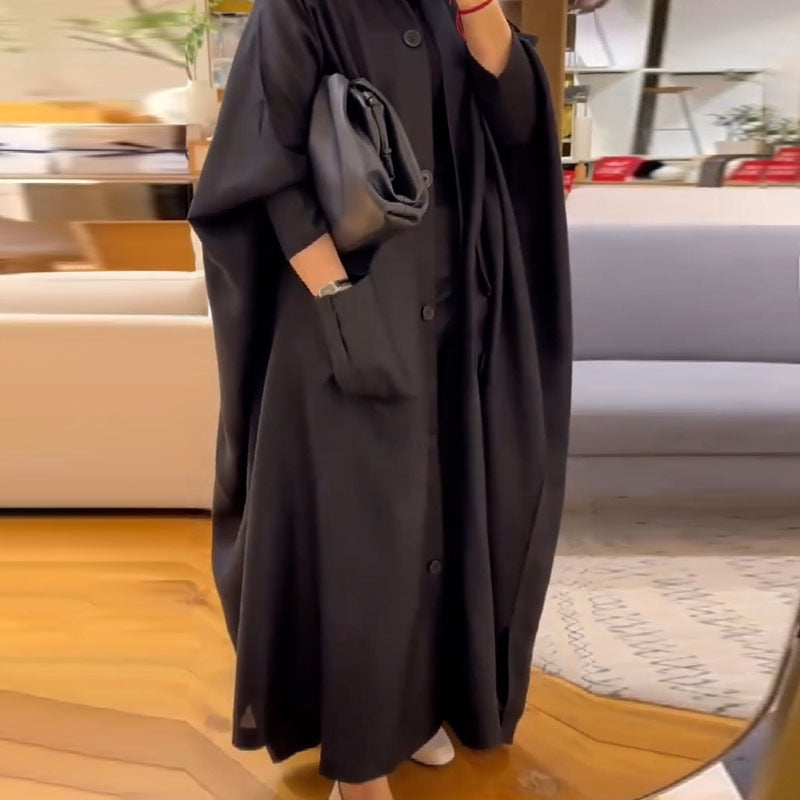 Fall Women Clothing Design Bat Loose Long Coat