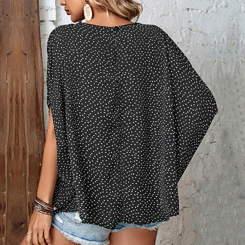 Summer Women Wear Printed Black Shirt for Women