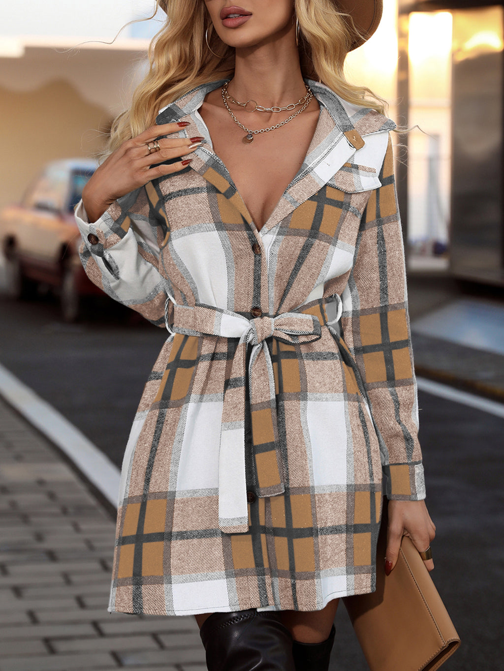 Popular Women Spring Autumn Winter Elegant Striped Plaid Fashionable Long-Sleeved Women Clothing