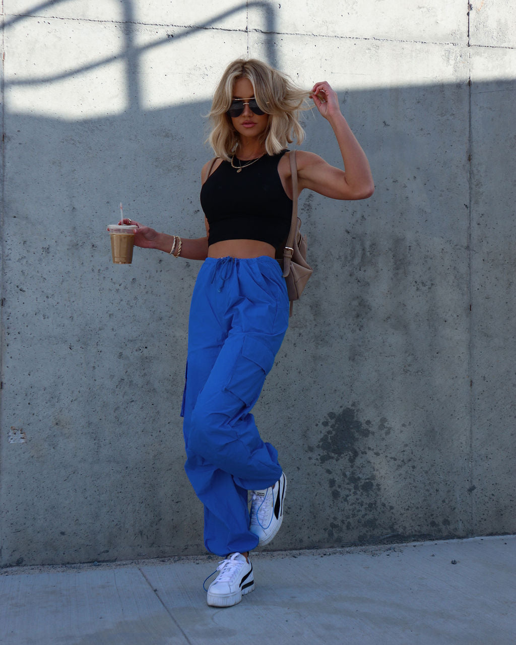 Street Overalls High Street Bright Color Loose String Clip Ankle Banded Slacks All Matching Pants