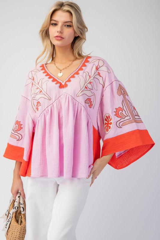 Pink and red contrast