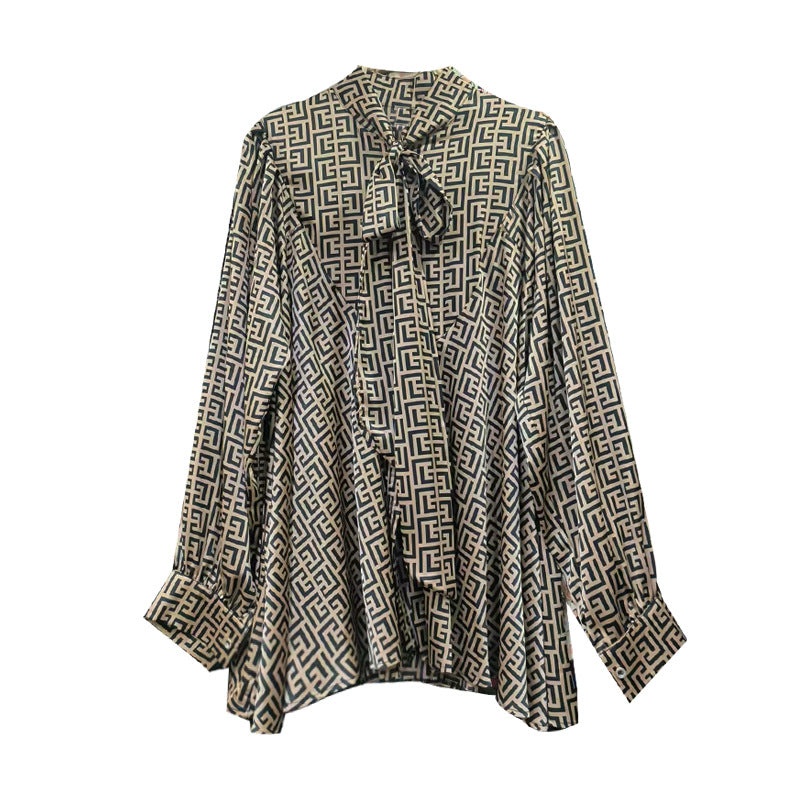 Fall Contrast Color Niche Loose Shirt Personality Street All Match Top Women High Sense