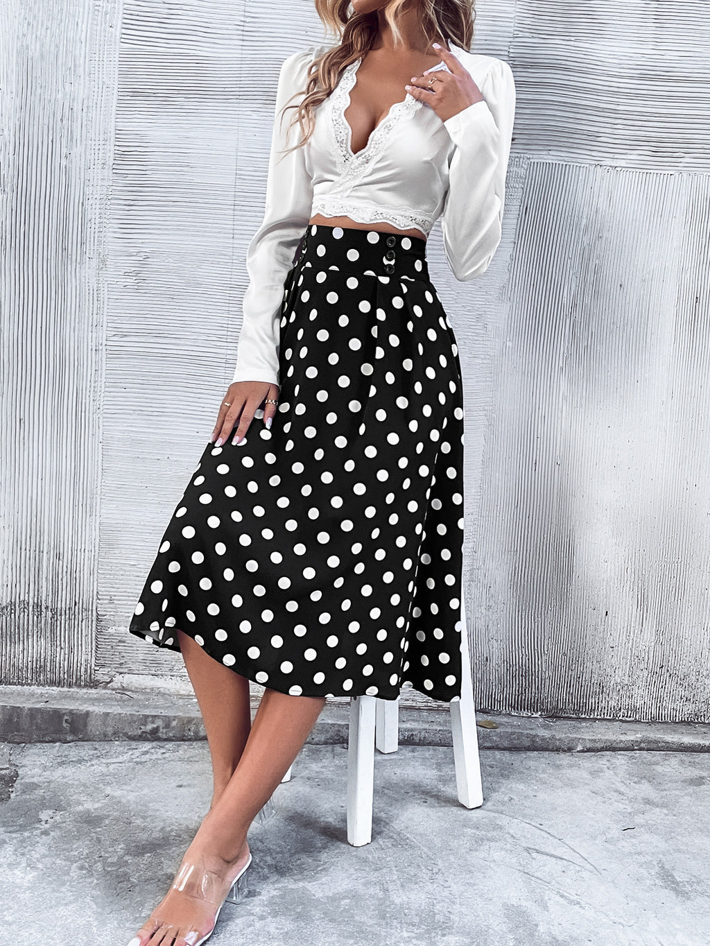 Skirt Women Clothing Corrugated Elegant Long Slim Fit A line Dress