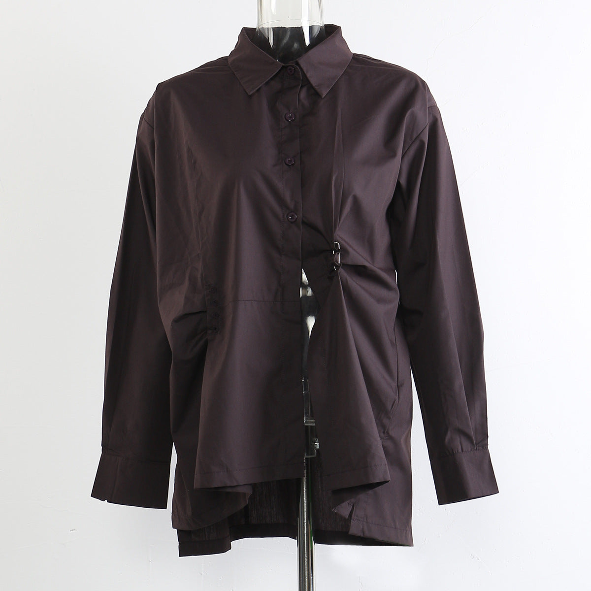 Spring Fitted Waist Figure Flattering Shirt Shacket Women