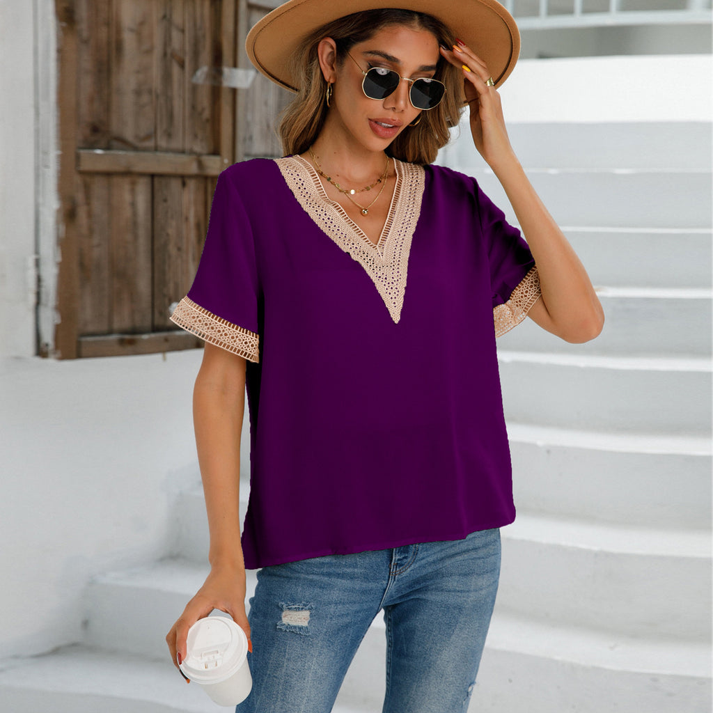 Women Clothing Popular V Neck Shirt Women Shirt Top