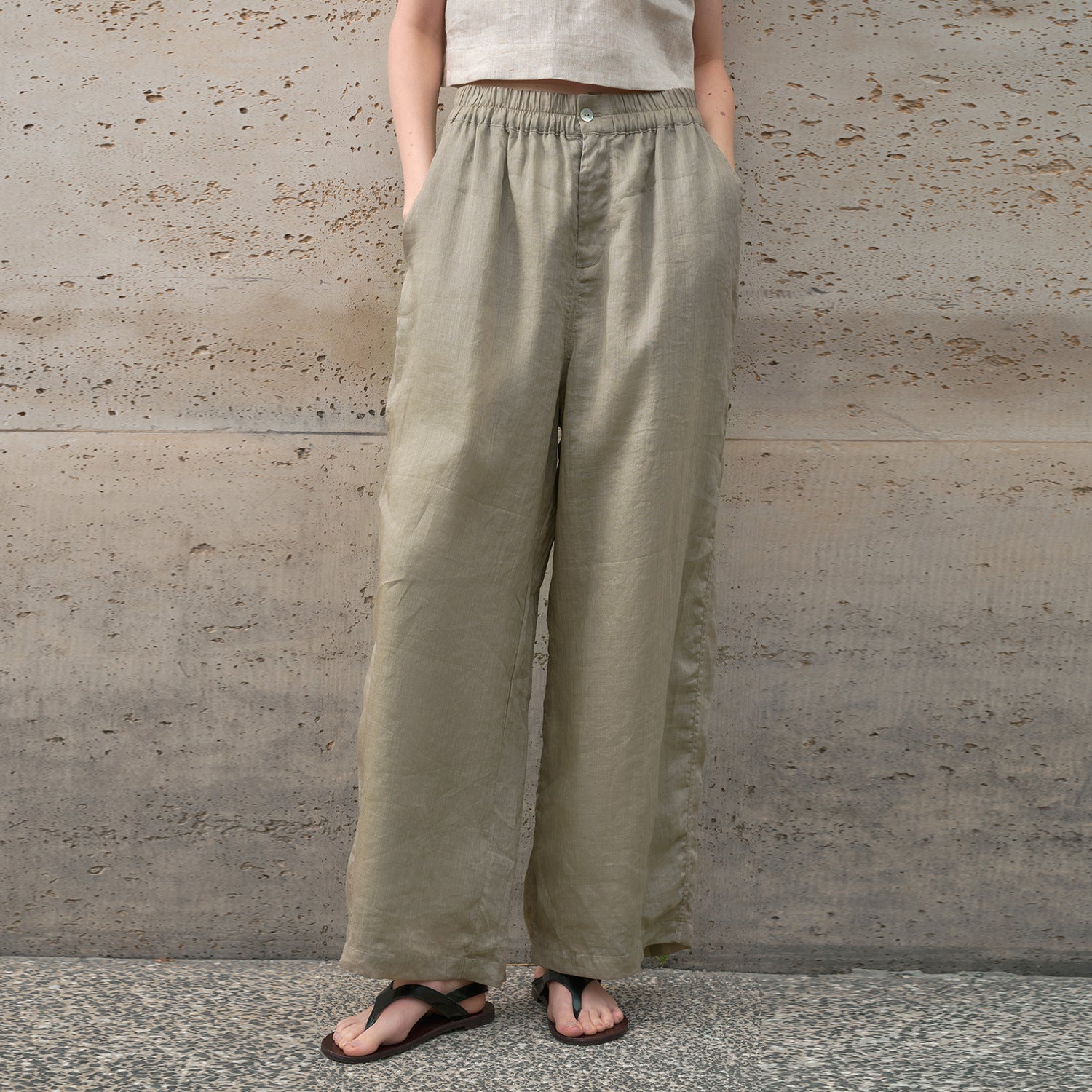 Straight Leg Pants Women Clothing Old Money Loose Slimming Casual Pants Spring Summer Breathable Elastic Waist Pants