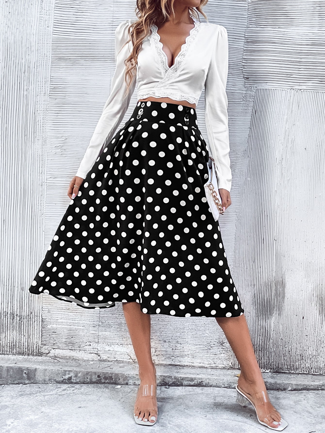 Skirt Women Clothing Corrugated Elegant Long Slim Fit A line Dress