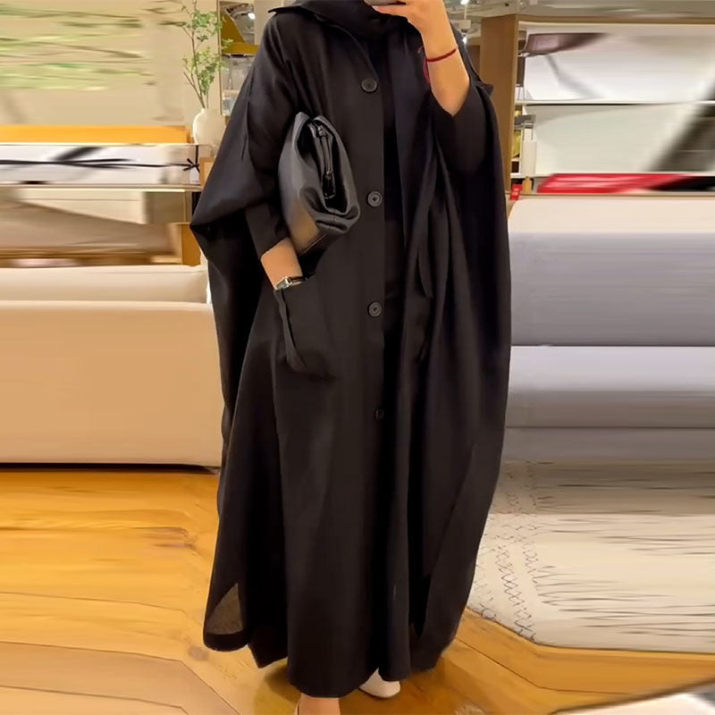 Fall Women Clothing Design Bat Loose Long Coat