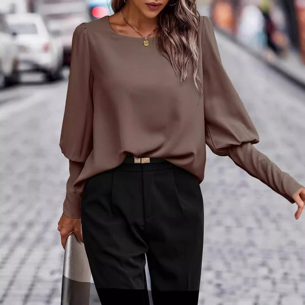 Women Clothing Autumn Winter Shirts Women Office Long Sleeved Top