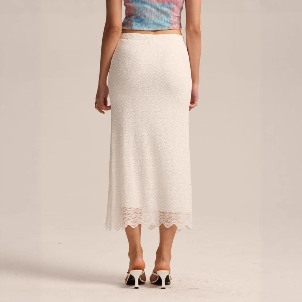 Women Clothing Lace Skirt Spring Summer High Waist One Step Skirt Sexy Slim Hip Long Skirt