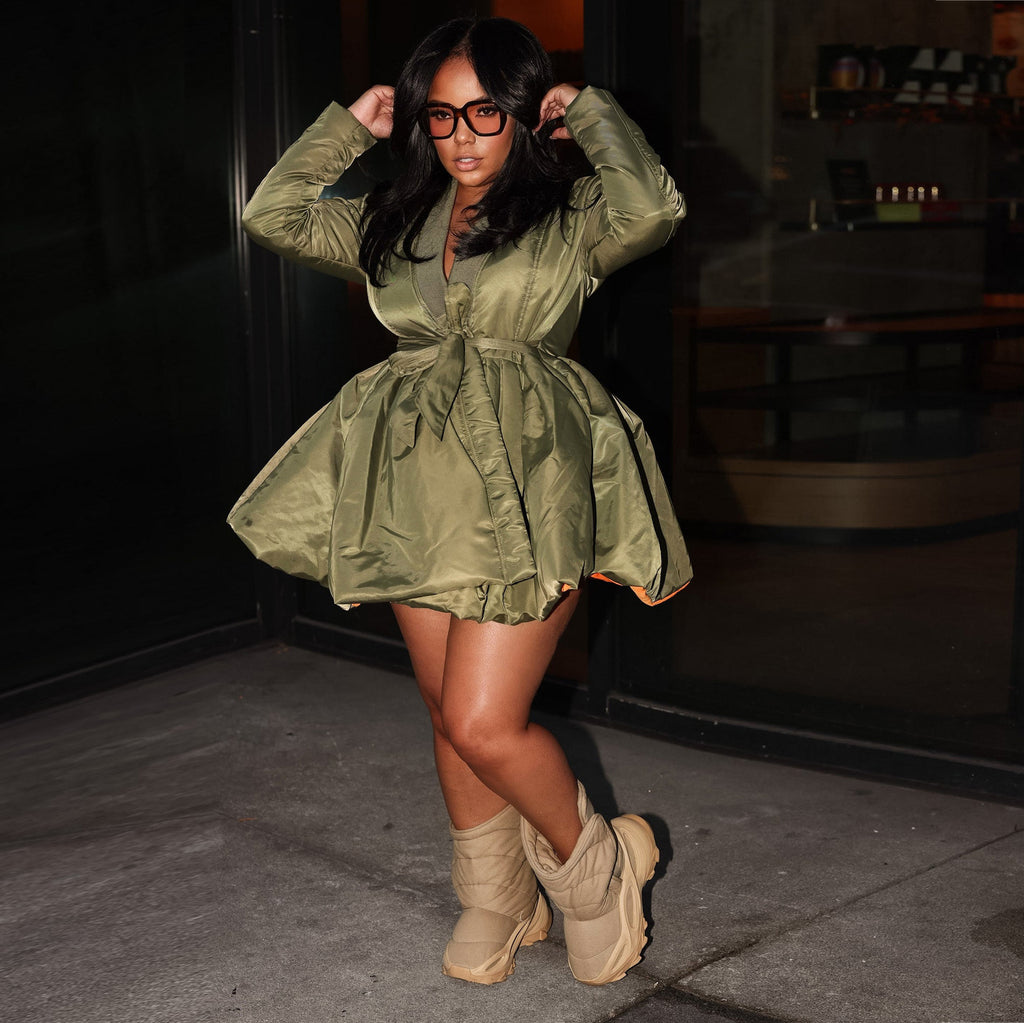 Source Young Contrast Color Pleated Little Girl Clothes Mid Length Cotton Clothing Coat