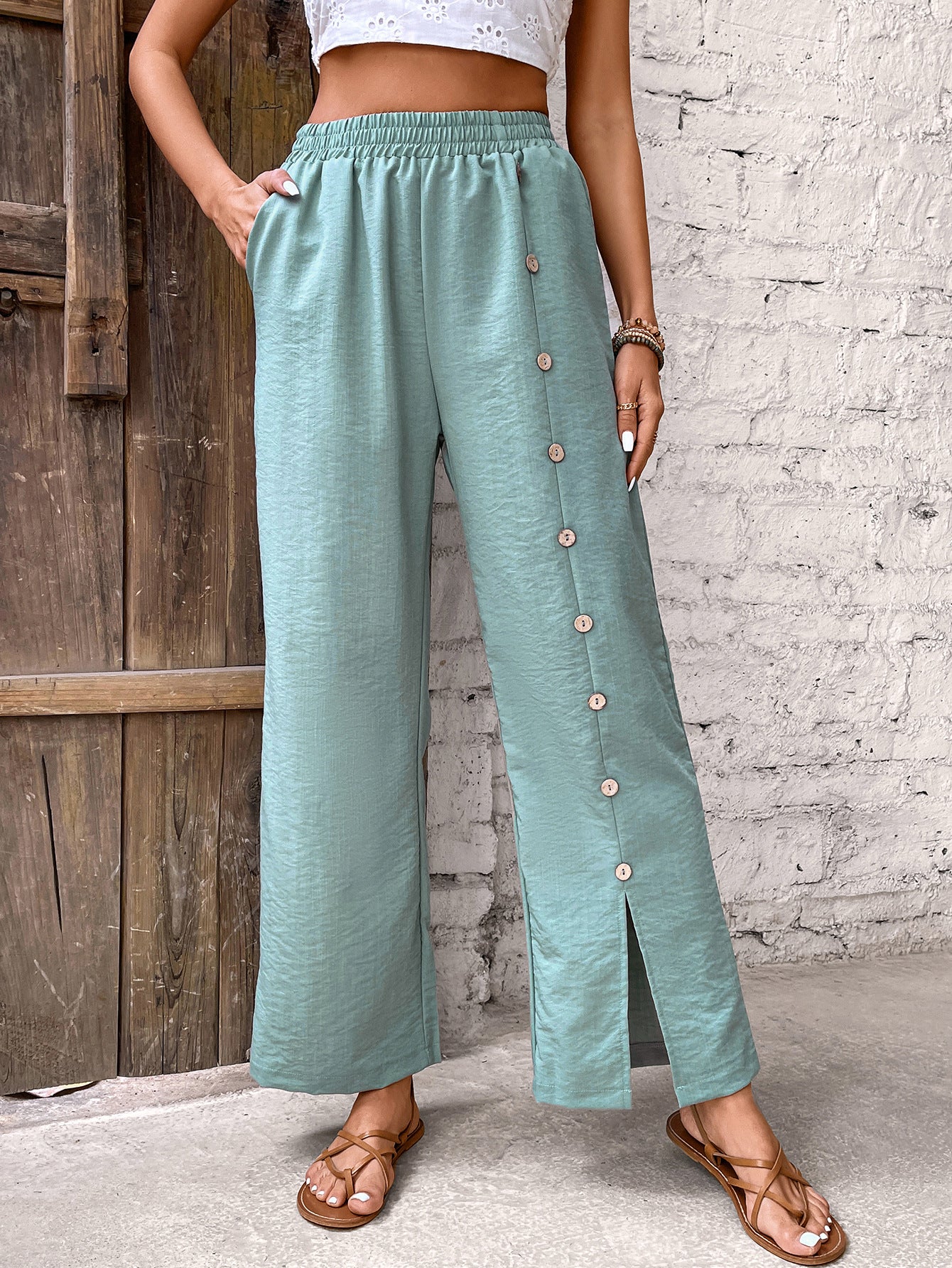 Women Clothing Casual Pants Women Clothing High Waist Slimming Casual