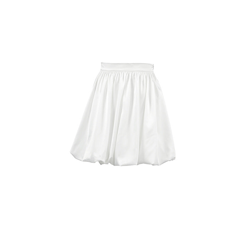 Solid Color Matte Satin Satin All Matching Sexy High Waist Loose Skirt Summer Office Street Skirt
