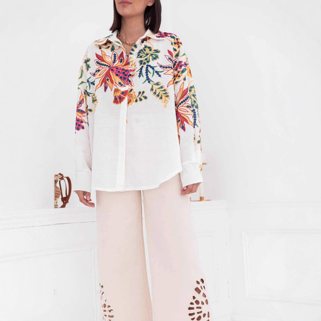 Autumn Positioning Printing Women Loose Casual Long Sleeved Shirt Women