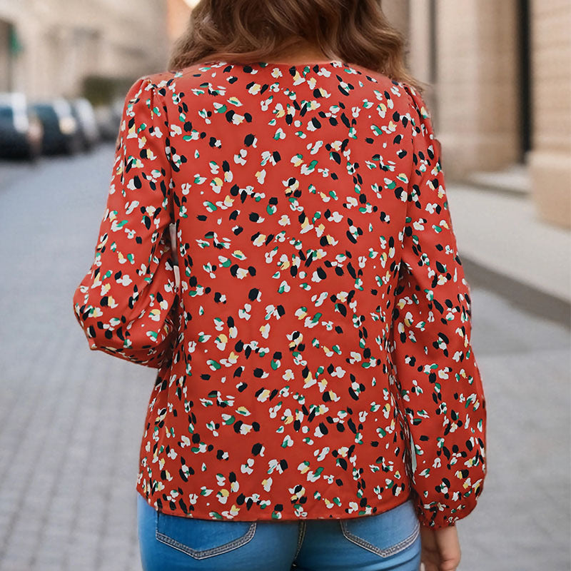 Autumn Women Clothing Long Sleeve Red Shirt for Women