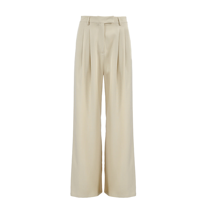 Casual Khaki Fashionable Elegant Wide Leg Pants Autumn Winter All Matching Lazy Office High Waist Work Pant Trousers