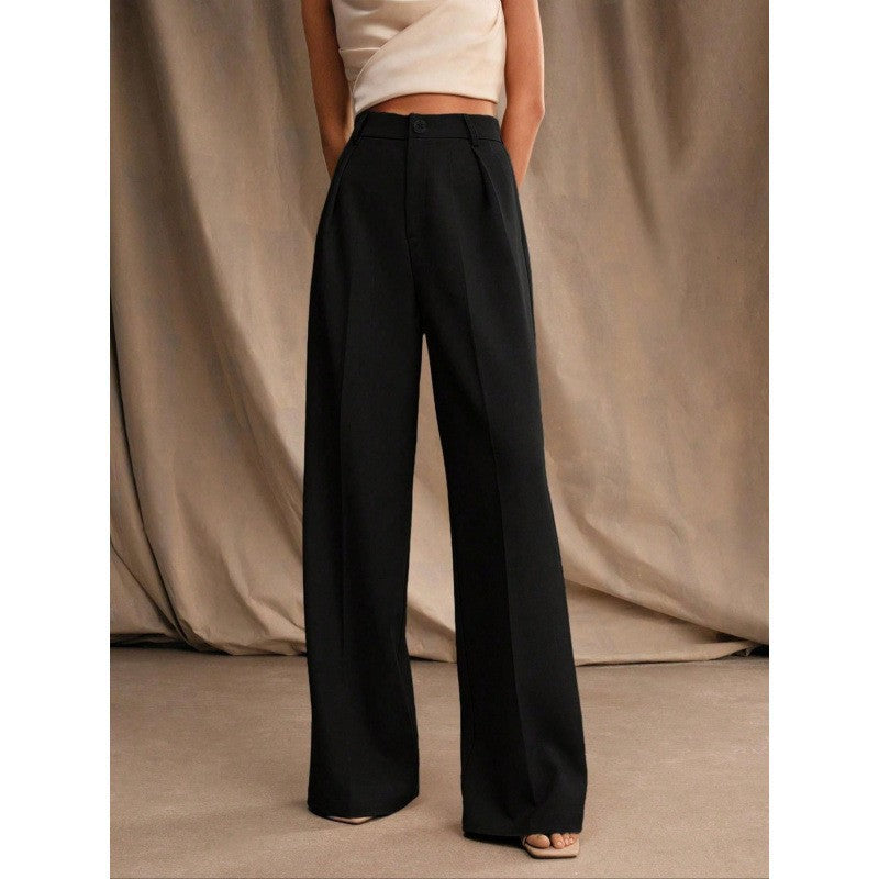 Spring Solid Color Slimming Casual Pants Niche Work Pant