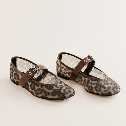 European And American Round Head Mesh Shoes With Flat Bottom