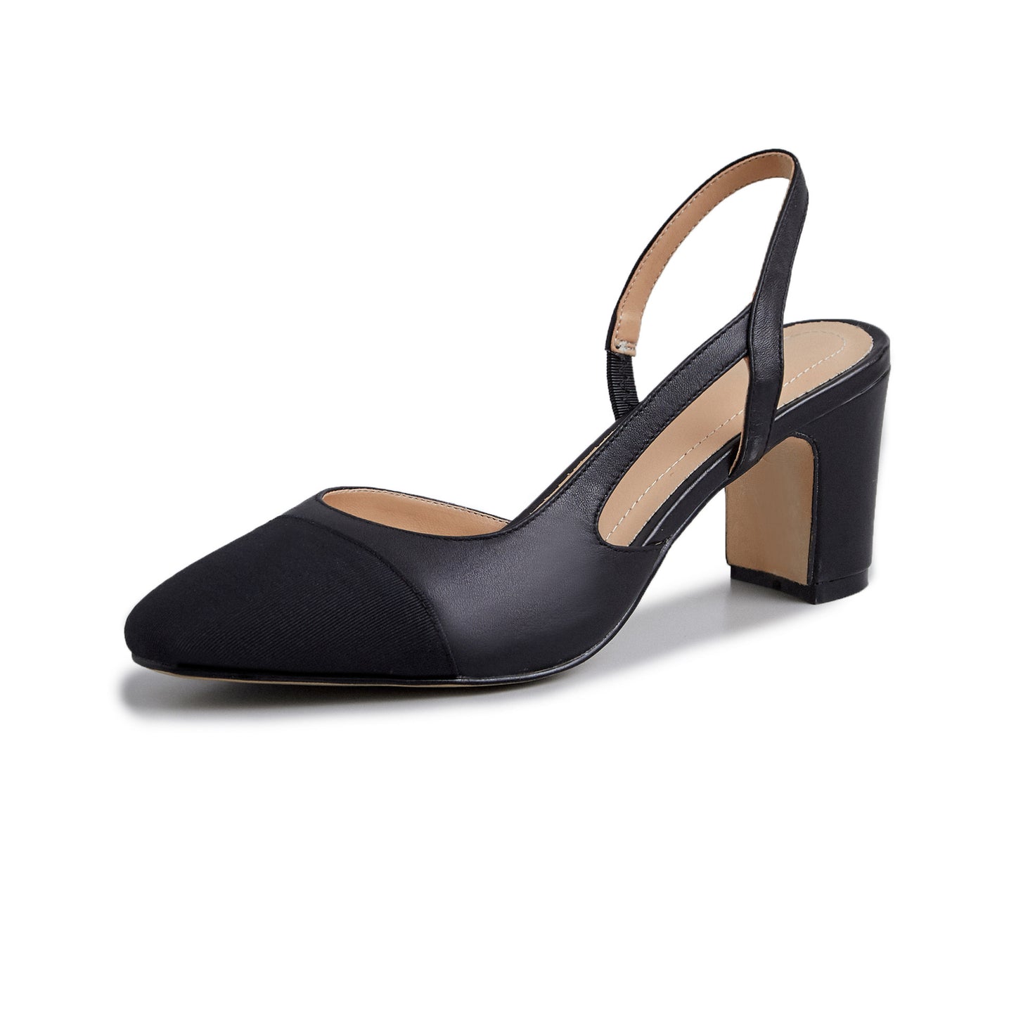 Women's Spring New Color-blocking Leather Empty Sandals