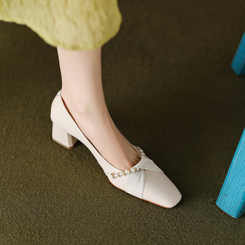 Elegant Pearl Decoration Fashion Lady's Shoes
